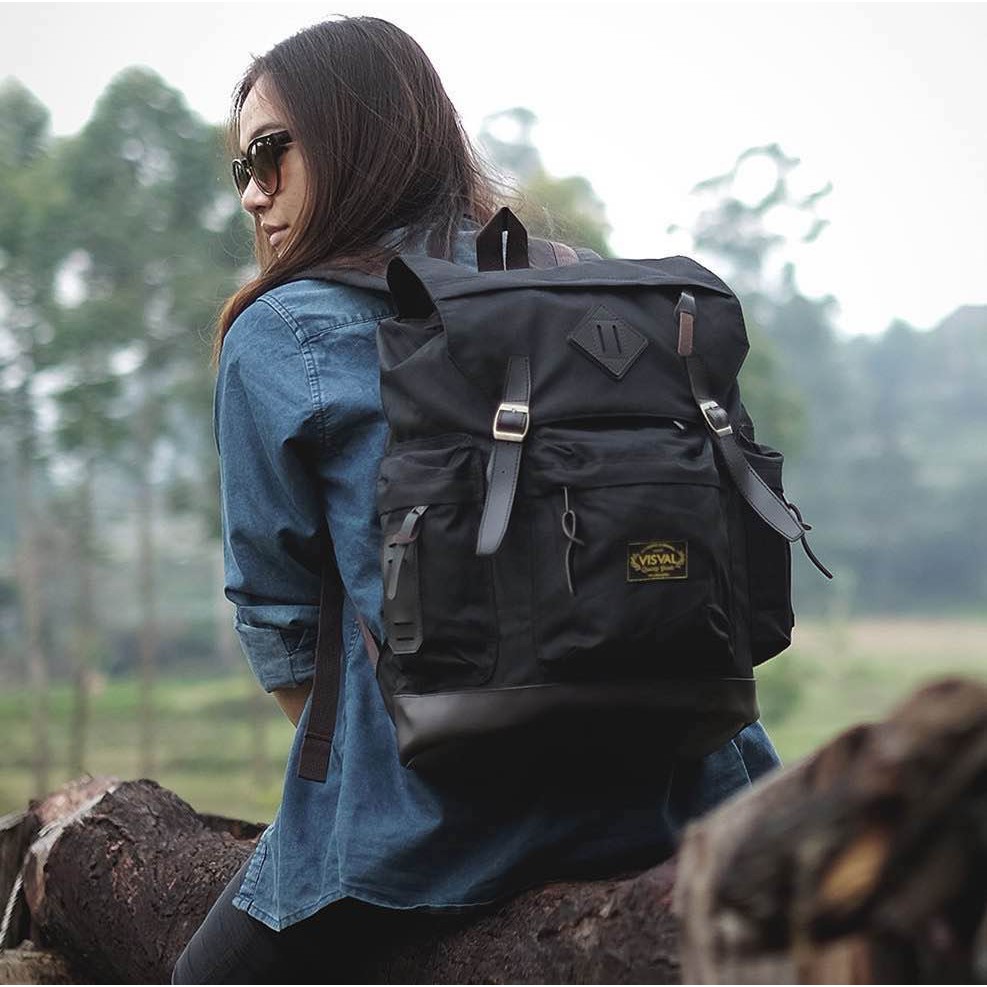 Jual Tas Ransel Laptop Rucksack Polyester Visval Rave Black | Shopee ...