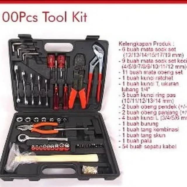Jual KenMaster Toolkit Tool Kit N2 100 pcs - Alat Tukang Set Lengkap ...