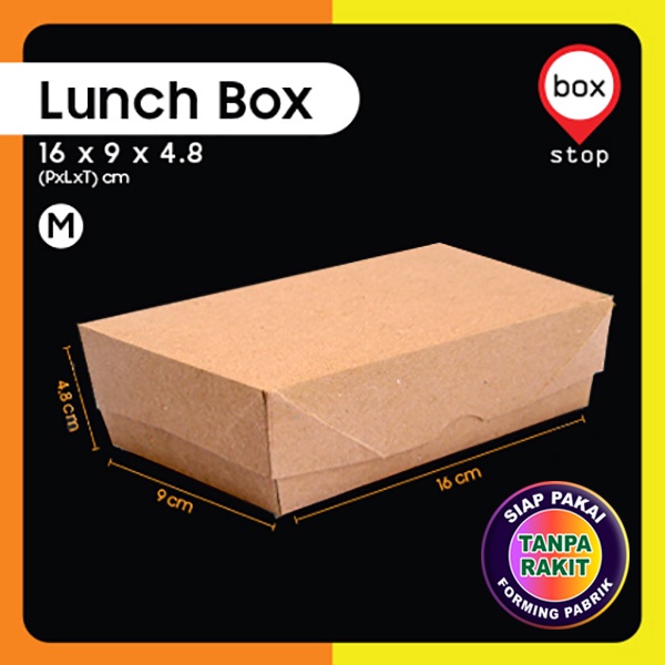 Jual Lunch Box Kraft Coklat Model Rakit M 50 Pcs Shopee Indonesia 9482