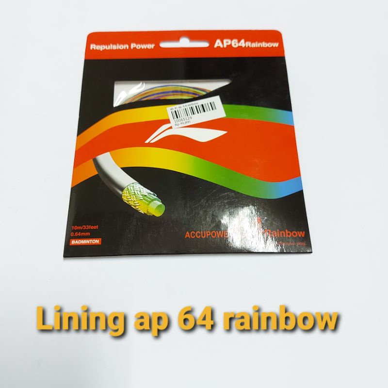 Jual SENAR RAKET BADMINTON LINING AP 64 RAINBOW ORIGINAL | Shopee Indonesia