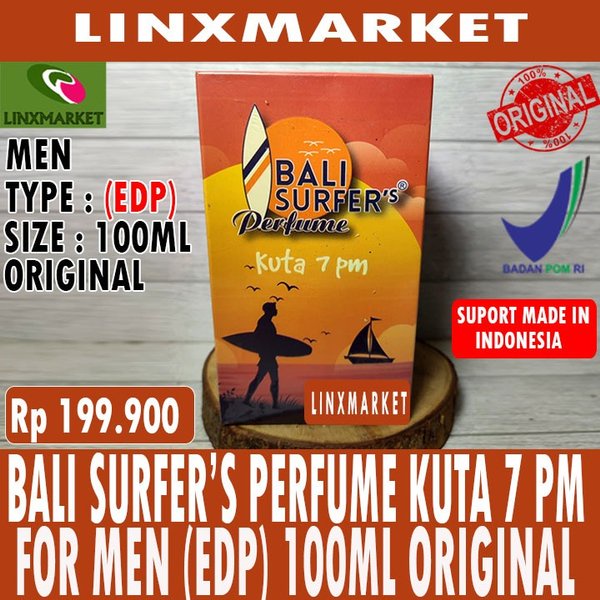 Jual ORIGINAL BALI SURFER'S / SURFERS PERFUME KUTA 7 PM FOR MEN (EDP