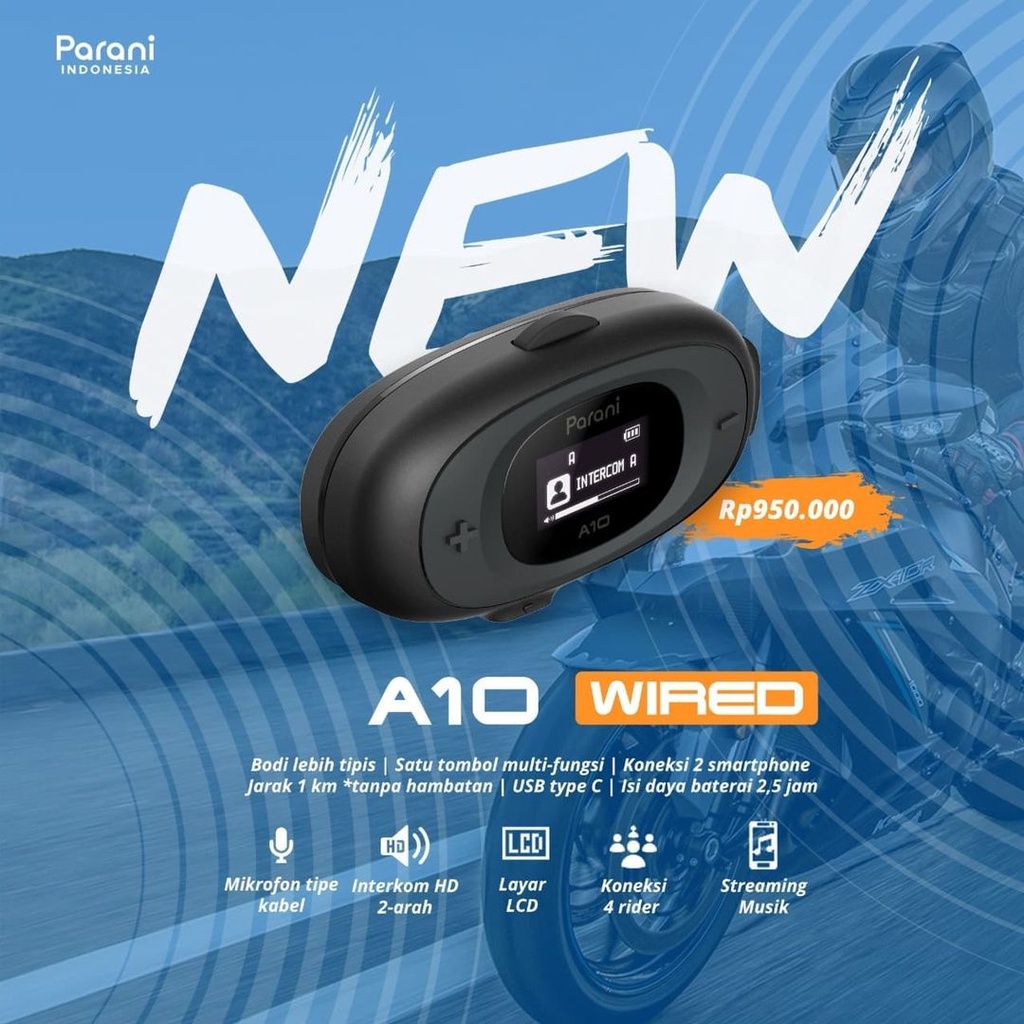Jual PARANI A10 WIRED Bluetooth Intercom | Shopee Indonesia