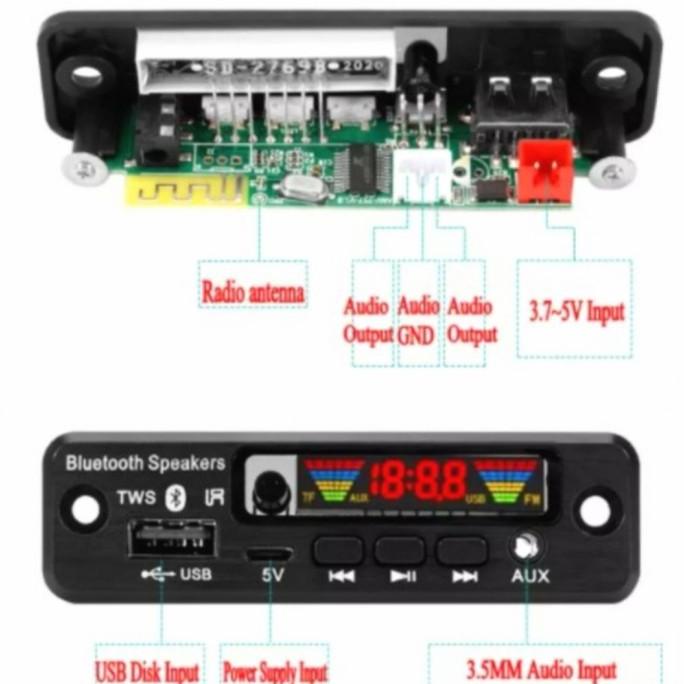 Jual Modul Kit Mp3 Bluetooth 5.0 TWS True Wireless Stereo USB Micro 5V ...