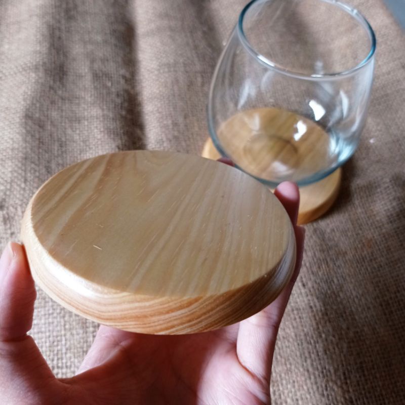 Jual Tatakan Gelas Wood Coaster Bahan Kayu Pinus Diameter 10 Cm Shopee Indonesia 8794