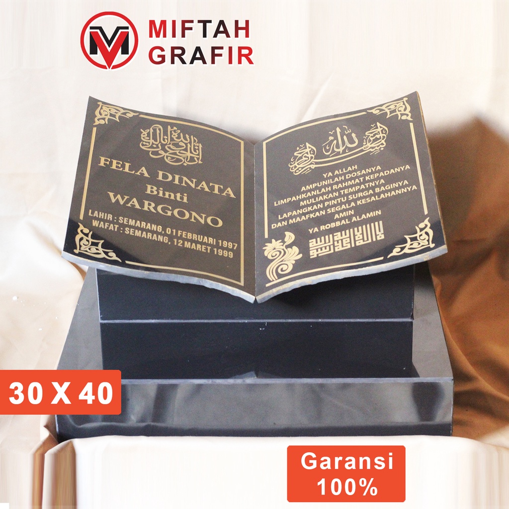 Jual Batu Nisan Granit Model Buku Dudukan Maesan Nissan Makam Kuburan Kijing Murah A24 Fg 40x30 8684