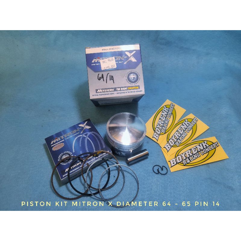 Jual PISTON KIT SEKER SEHER MITRON X DIAMETER 61 64 65 66 PIN 14