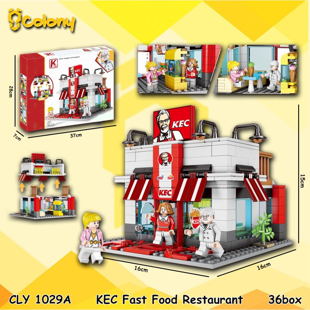 Jual Restoran KFC Fast Food BLock Balok Bricks Tumpuk Building Set ...