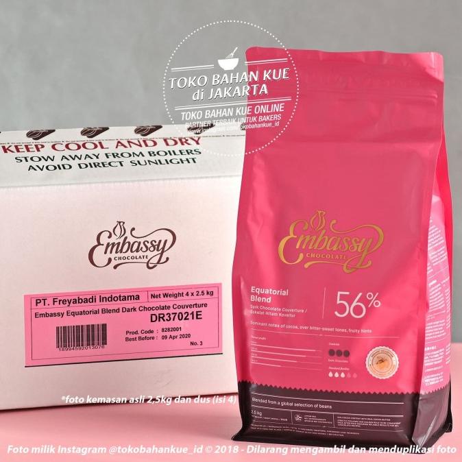 Jual Embassy Chocolate - Equatorial Blend 56% 1kg Dark Couverture Tulip ...