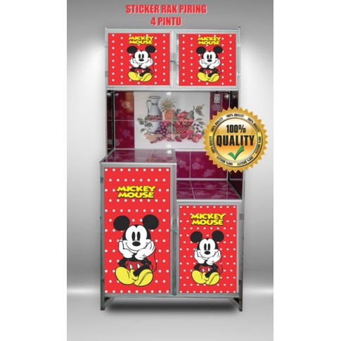 Jual WALLPAPER STIKER RAK PIRING 4 PINTU MICKEY MOUSE | Shopee Indonesia