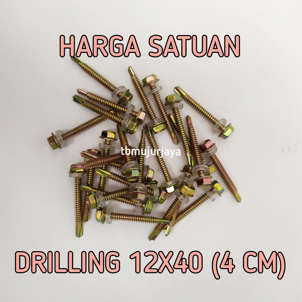 Jual Baut Roofing Self Drilling Screw Baut Baja Ringan Atap Galvalum X Cm Satuan