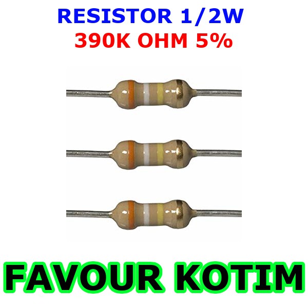 Jual RESISTOR 390K OHM 1/2 WATT 5% R 1/2 W 0.5W 5 PERSEN FVKOTIM ...