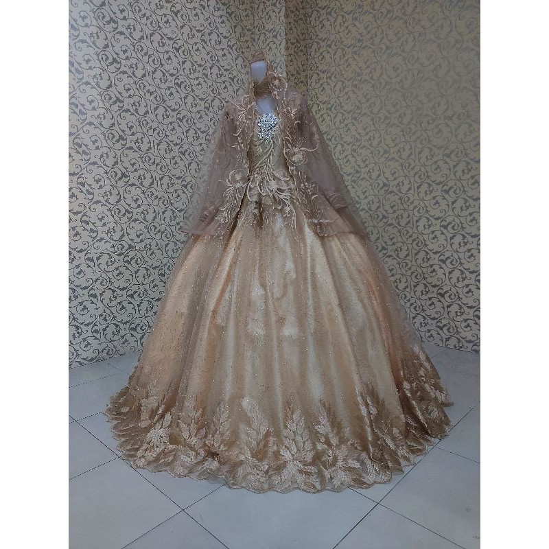 Jual PROMO BALL GOWN// GAUN PENGANTIN TILE MUTIARA | Shopee Indonesia
