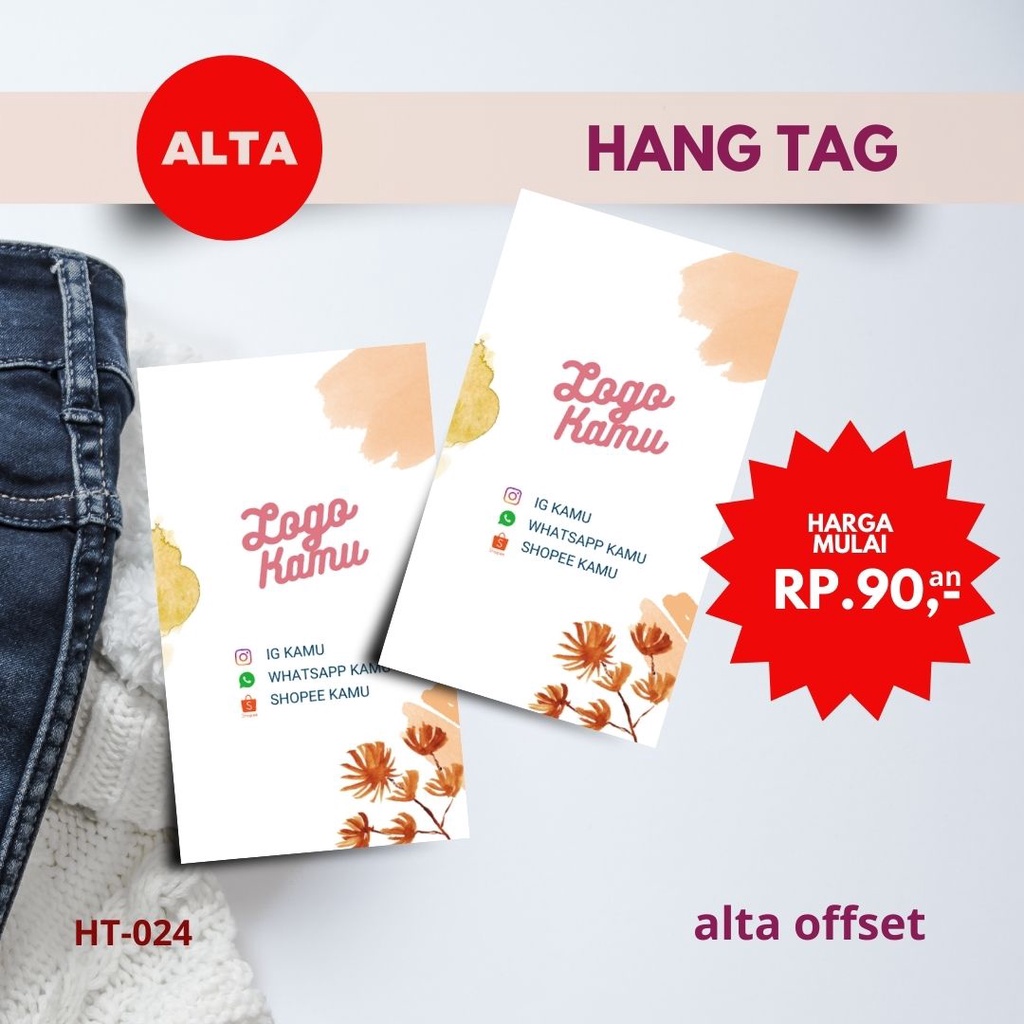 Jual Hang Tag Baju | Label Baju | Label Produk | Label Merk | Hampers ...