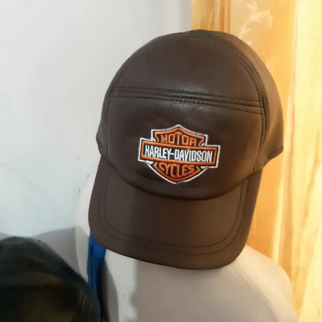 Jual Topi HD Harley Davidson Kulit Asli Garut Model Snapback Polos ...
