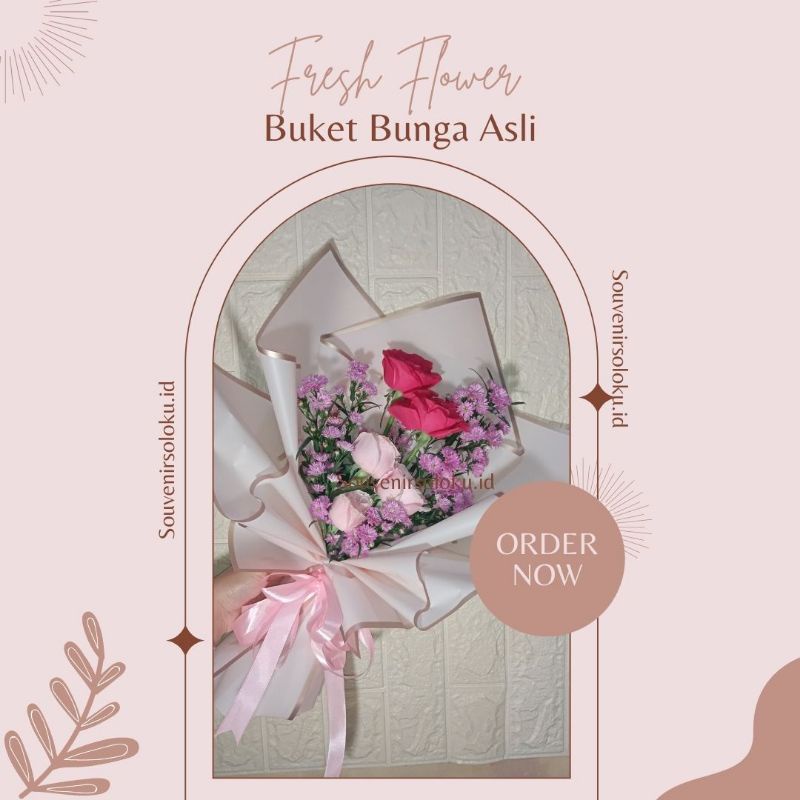 Jual Buket Bunga Mawar - Fresh Flower Buket - Buket Bunga Asli - Buket