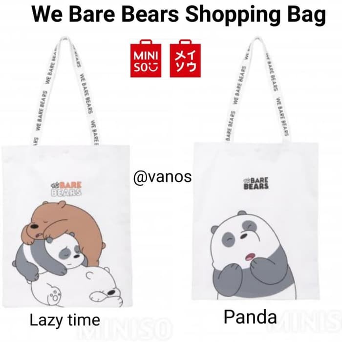 Harga tote bag miniso we bare bears store