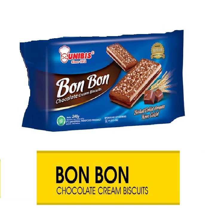 Jual UNIBIS Bon Bon Chocolate Cream Biscuits 200 Gr - Biskuit Unibis # ...