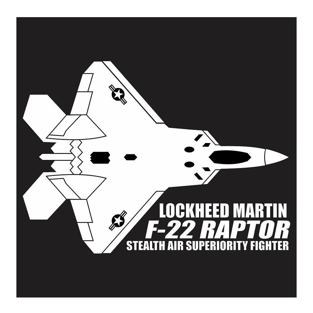 Jual Lockheed Martin F-22 Raptor Stealth Fighter, Cutting Sticker ...