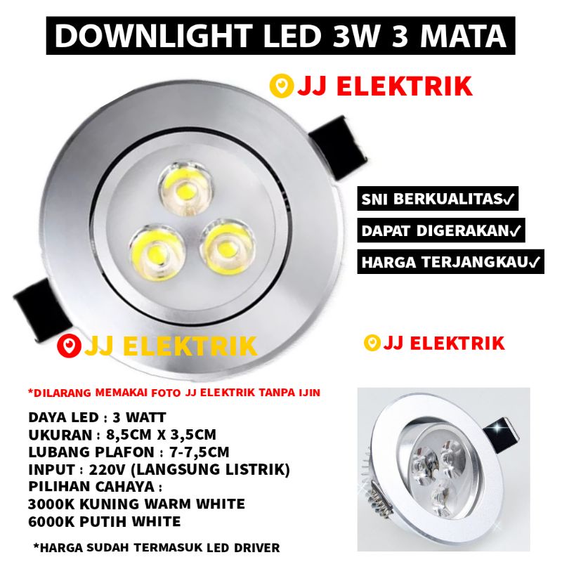 Jual Lampu Downlight Led 3w 5w 7w Lampu Spotlight 3 5 7 Watt Cahaya