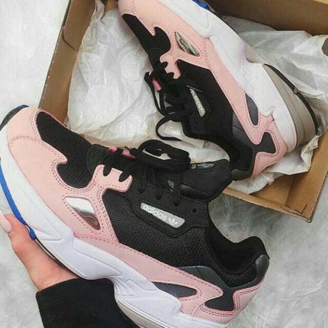 Adidas falcon black pink original korea