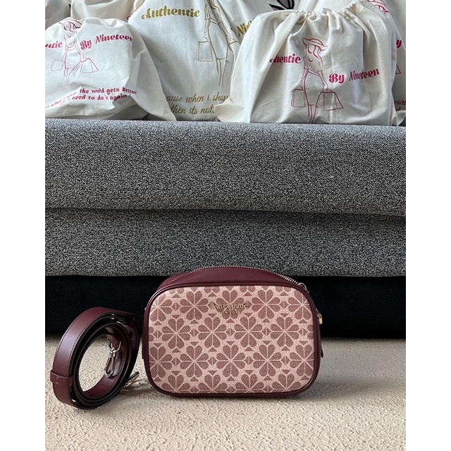 Jual Kate Spade Flower Coated Canvas Medium Camera Bag Pink Multi