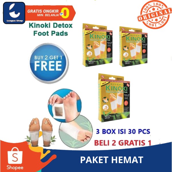 Jual 3 BOX ISI 30 PCS Kinoki Gold Detox Foot Pads Ampuh Buang Racun