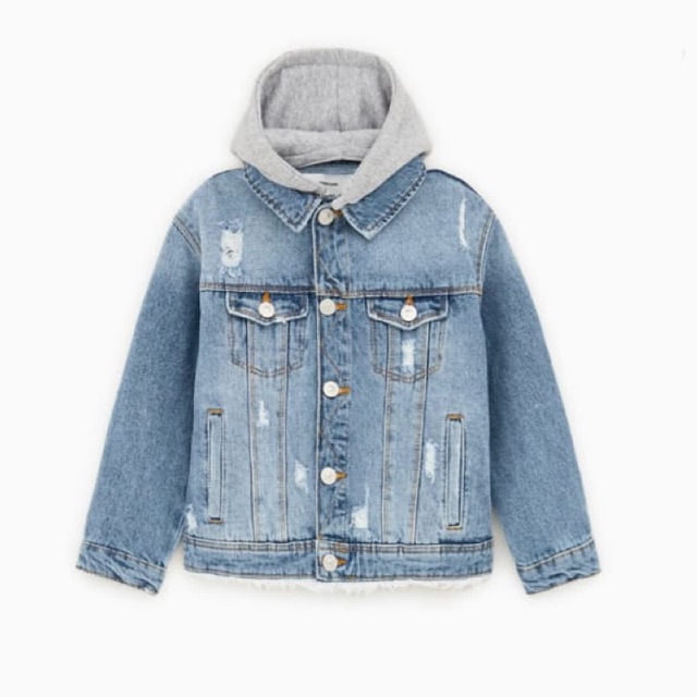 Hooded denim jacket outlet zara