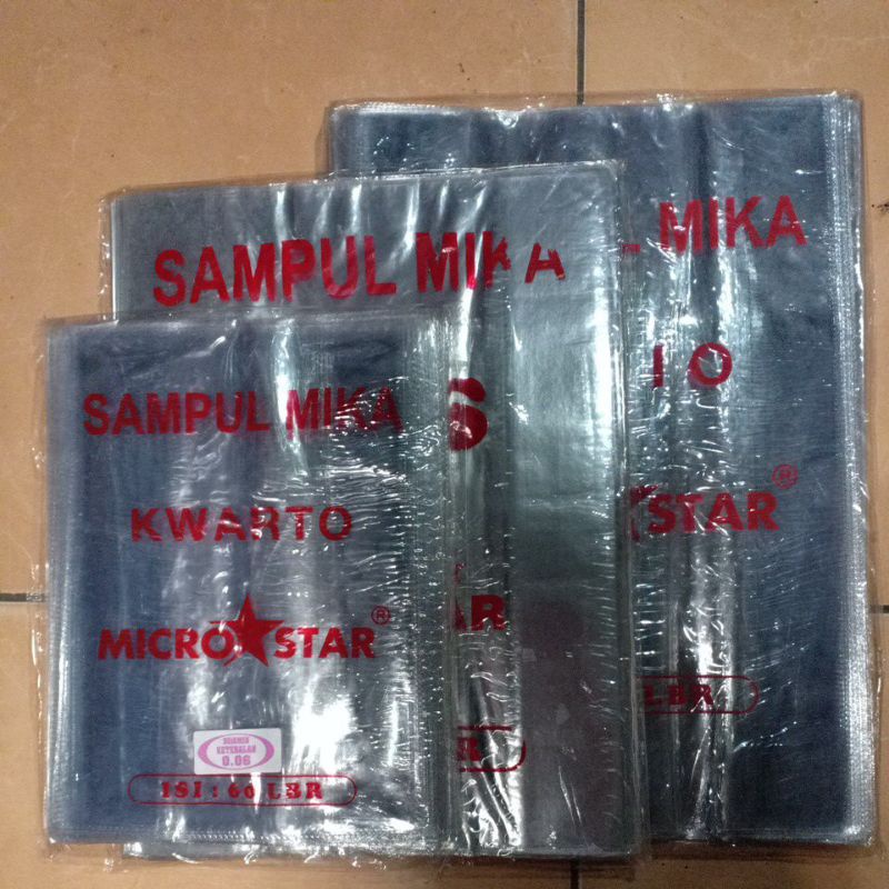 Jual Sampul Buku Plastik Mika Tebal Micro Star Isi 60lembar Uk Kwarto