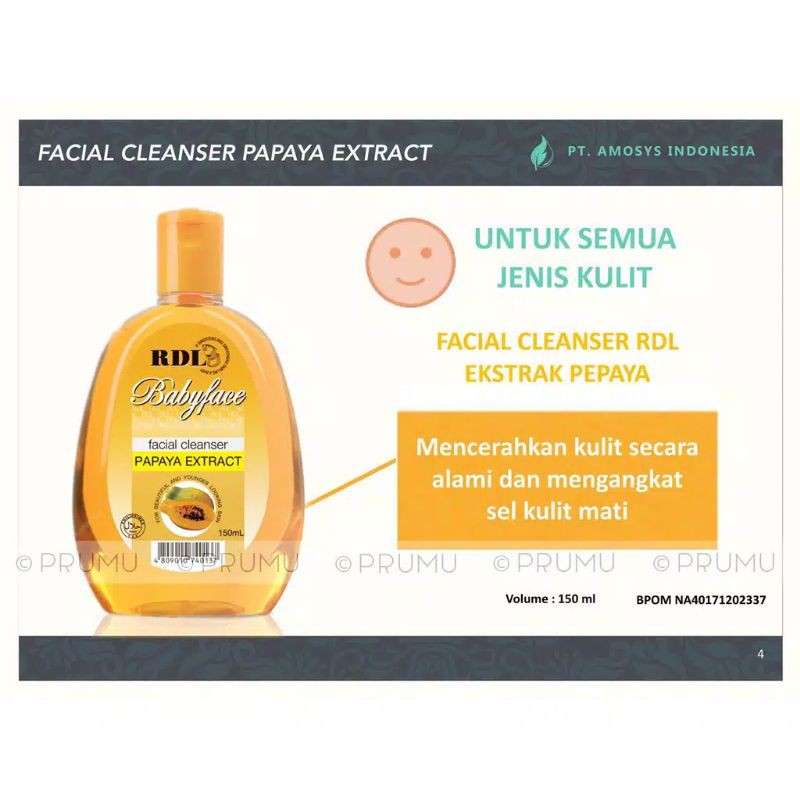 Jual ASLI & RESMI Facial Cleanser RDL 150 Ml - Facial Cleanser Papaya ...