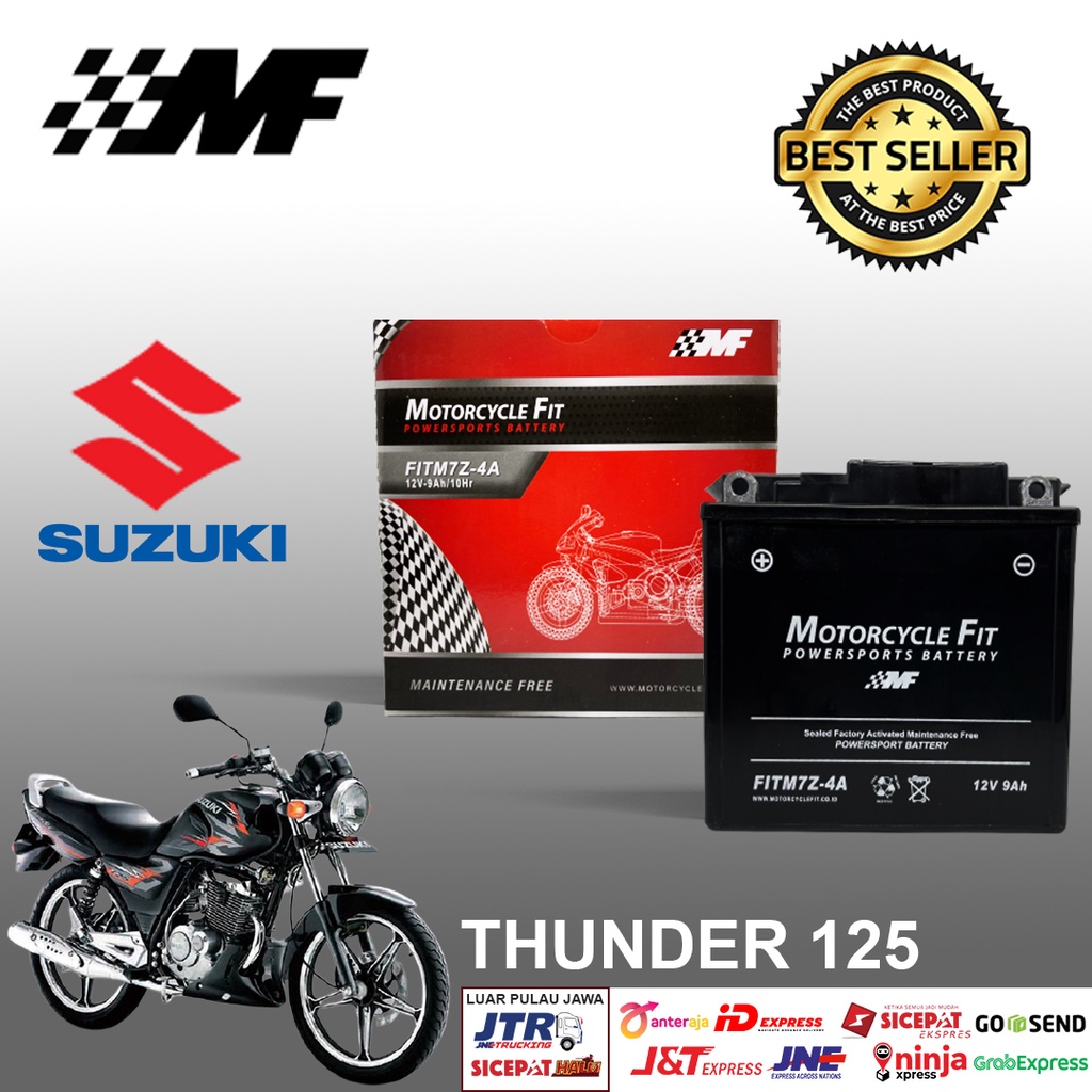 Jual Aki Motor Suzuki thunder 125 Accu MF GM7Z-4A Aki MF FITM7Z-4A