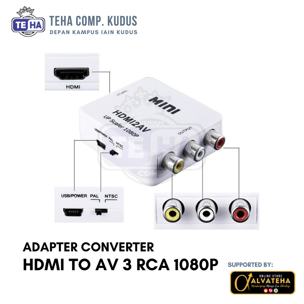 ADATTATORE HDMI TO RCA CON ALIM USB