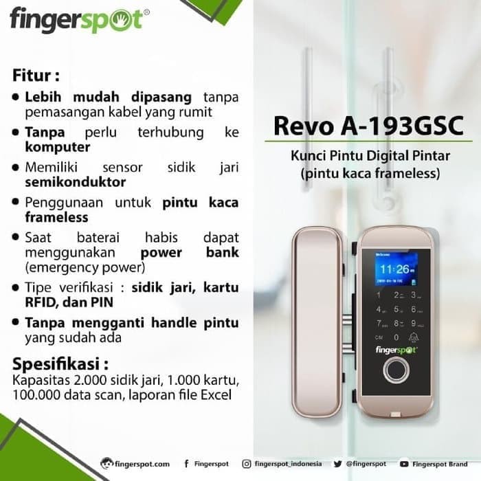 Jual Mesin Absensi Fingerspot Revo A-193GSC Smart Lock | Shopee Indonesia