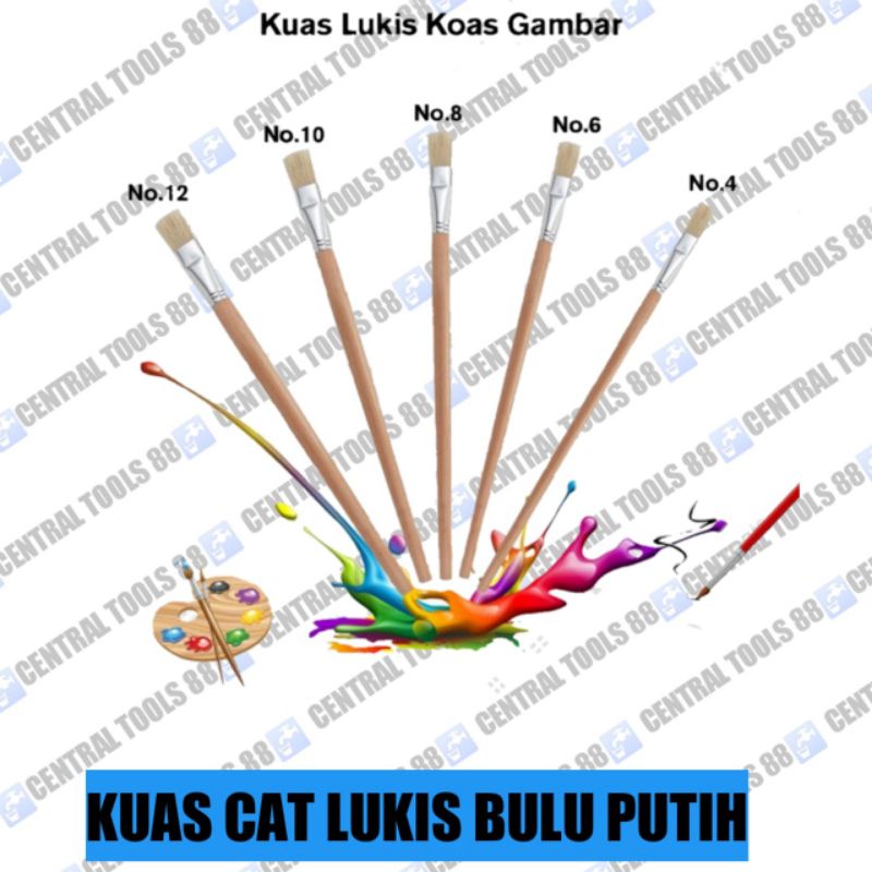 Jual Kuas Lukis Cat Bulu Putih Pilih Varian Ukuran No Sampai