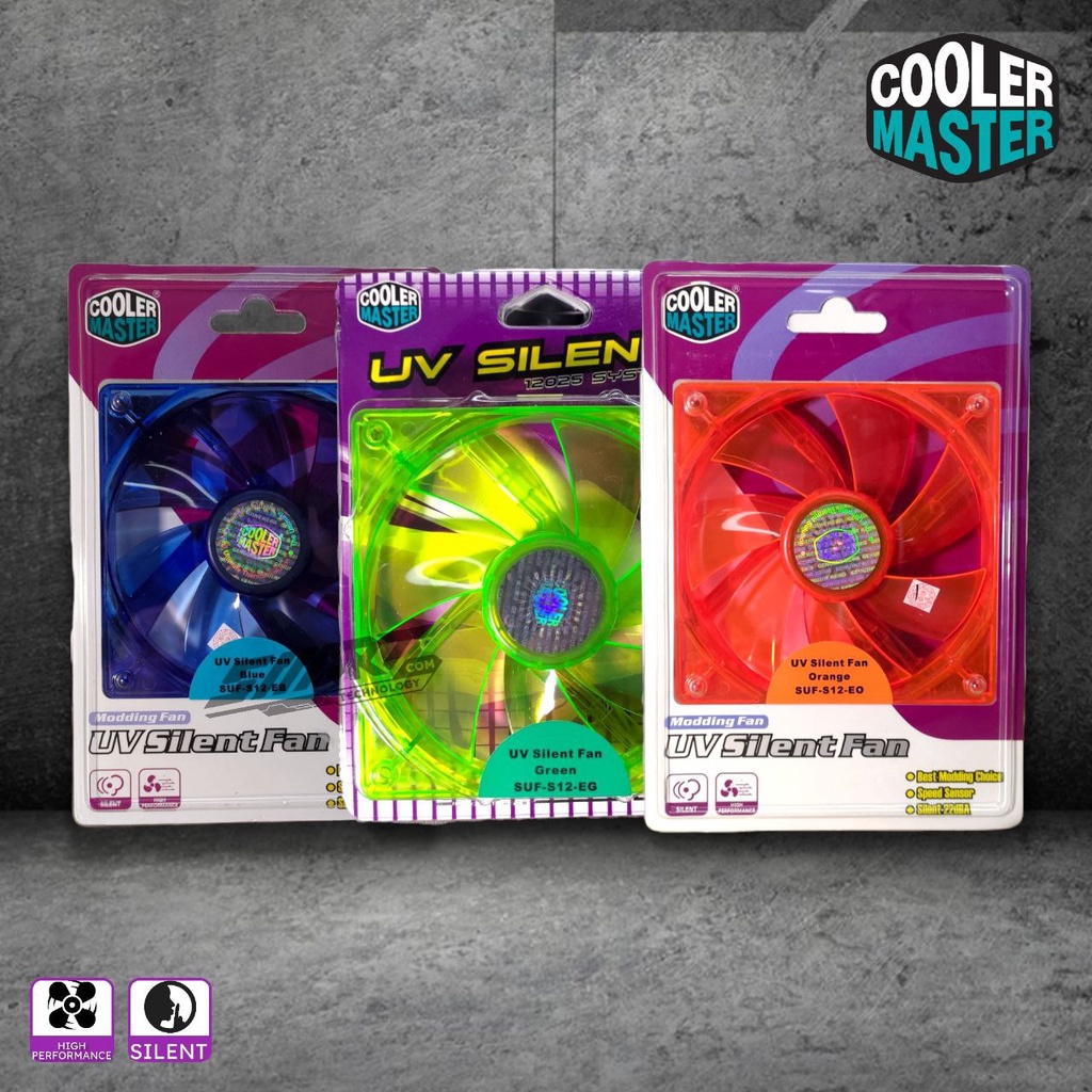Jual Fan Cpu Cooler Master UV Silent Fan - 12CM | Shopee Indonesia