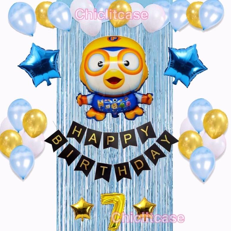 Jual Paket Dekorasi Balon Ulang Tahun Anak Laki Laki Karakter Pororo