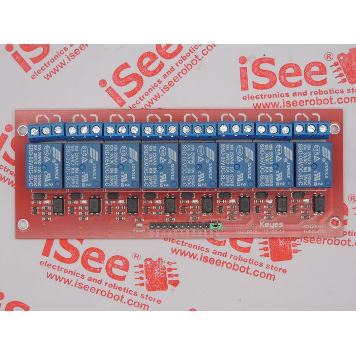 Jual relay module 5V 8 channel high quality red board pcb KEYES brand ...