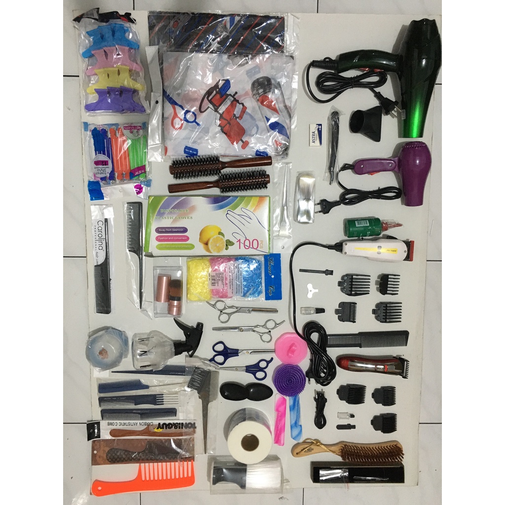 Jual Alat cukur rambut Set Alat Pangkas Rambut Paket Lengkap Peralatan ...
