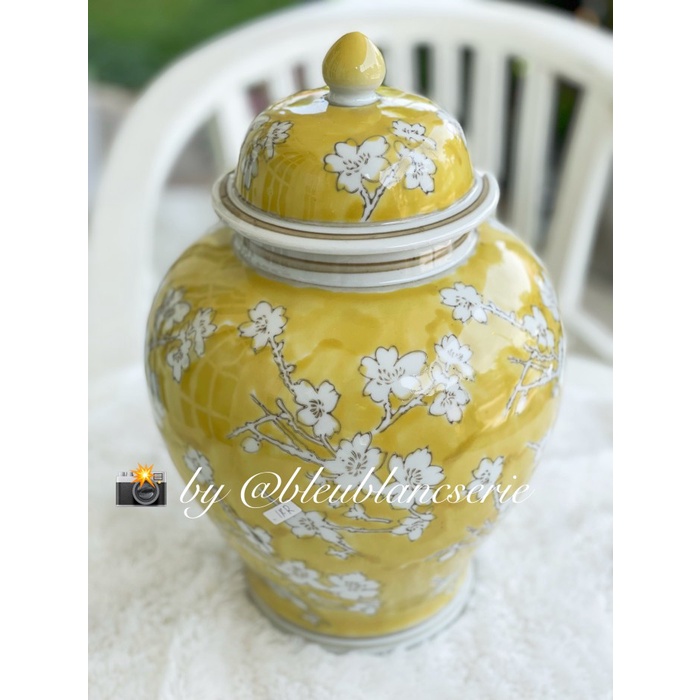 Jual Hemat Guci / Toples Keramik Kuning Putih Sakura …