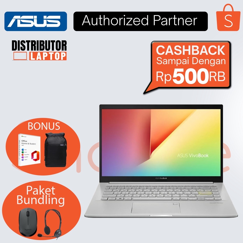 Jual Cicilan 0% - Laptop Asus Vivobook 14 K413EA i3-1125G4 RAM 8GB