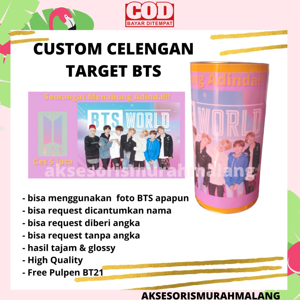 Jual [CUSTOM CELENGAN BTS ] CELENGAN TARGET / CELENGAN KARAKTER ...