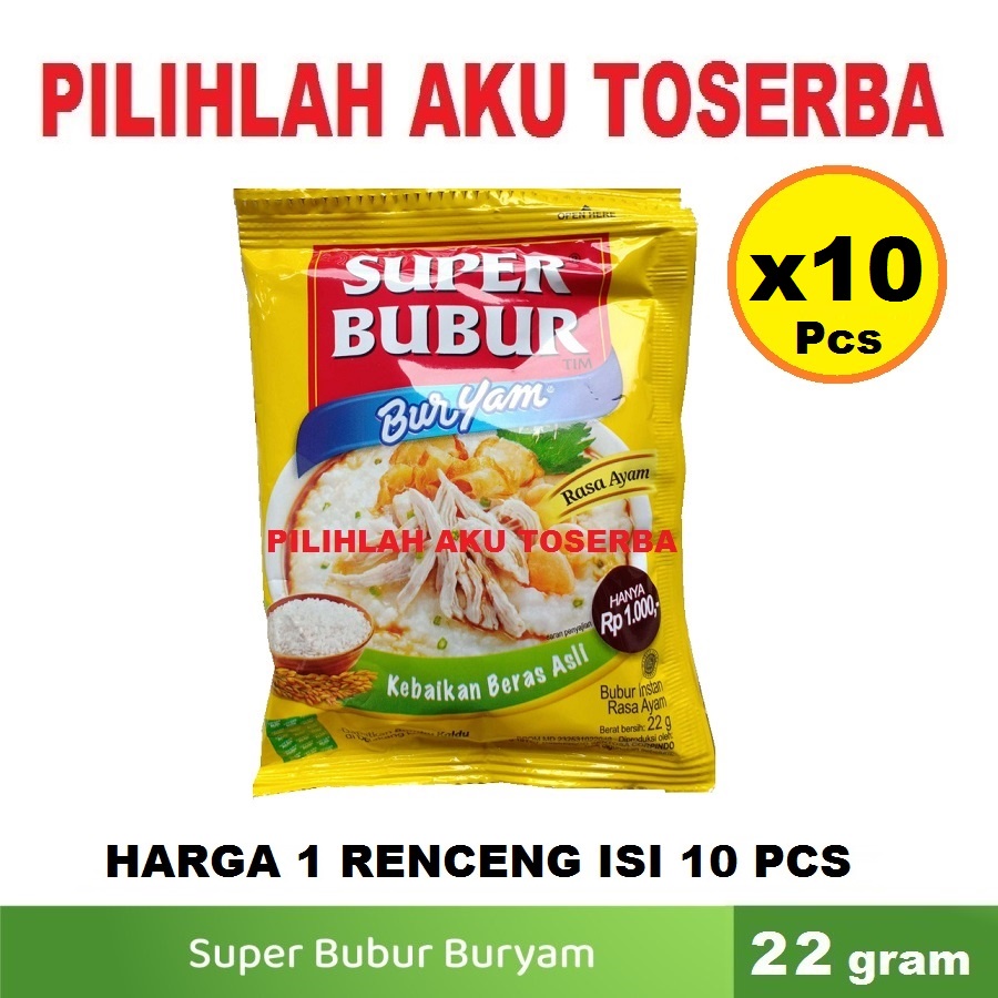 Jual Super Bubur Buryam Bubur Ayam 22 Gr Harga 1 Renceng Isi 10 Pcs