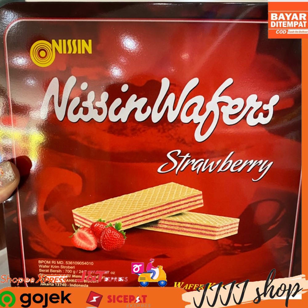 Jual Nissin Wafers Strawberry Snack Wafer Kaleng 700gr Shopee Indonesia