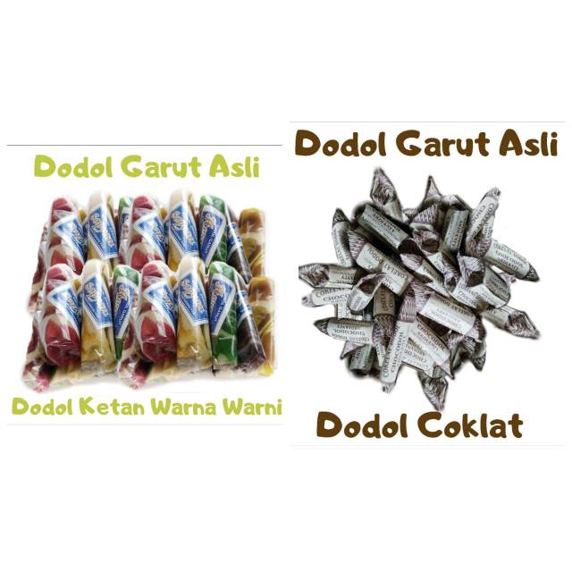 Jual Dodol Garut 500 gr Mix Ketan Warna Warni dan Coklat Cemilan Manis