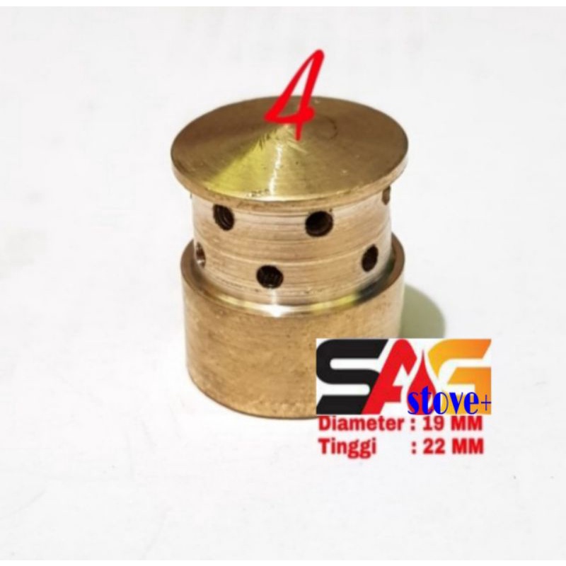Jual Burner Api Lilin Model Rinnai LAMA No.4 kepala Api tengah-kuningan ...
