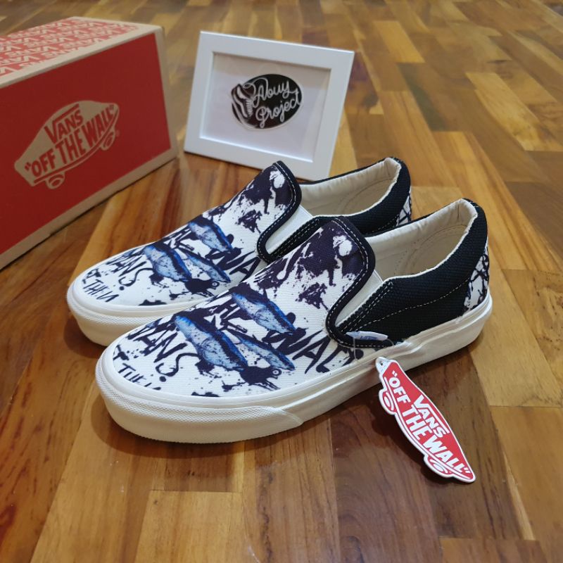 Jual Vans Slip On OG Ralph Steadmean Blue Tuna 11 Original Free Socks