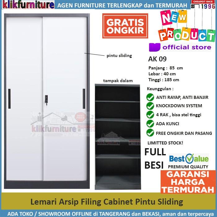 Jual Filling Cabinet / Lemari Arsip Filing Cabinet Besi Pintu Sliding ...