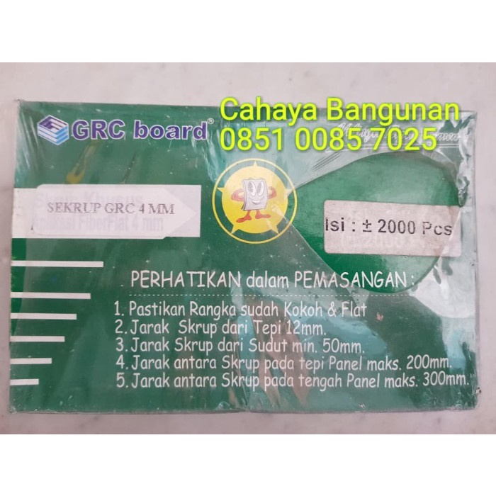 Jual SKRUP SEKRUP BAUT RANGKA GRC KALSI BOARD FIBERFLAT 1 DUS 1DUS 2000 ...