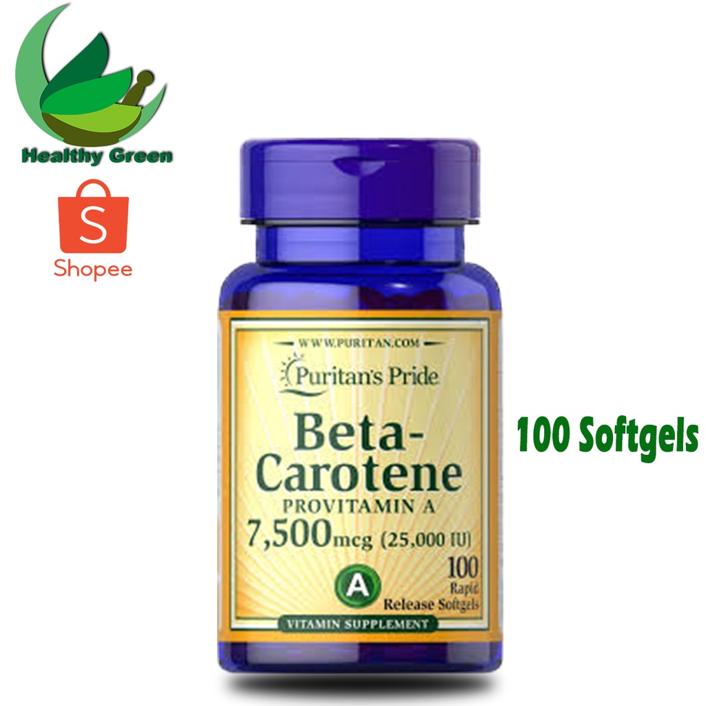 Jual Puritan Pride Beta Carotene 7500MCG 7.500 Mcg 25000IU 25.000 IU