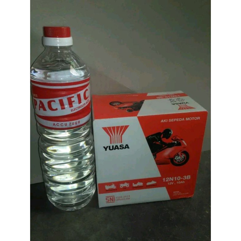 Jual Aki Yuasa 12N10-3B plus Accu Zuur 1Liter | Shopee Indonesia