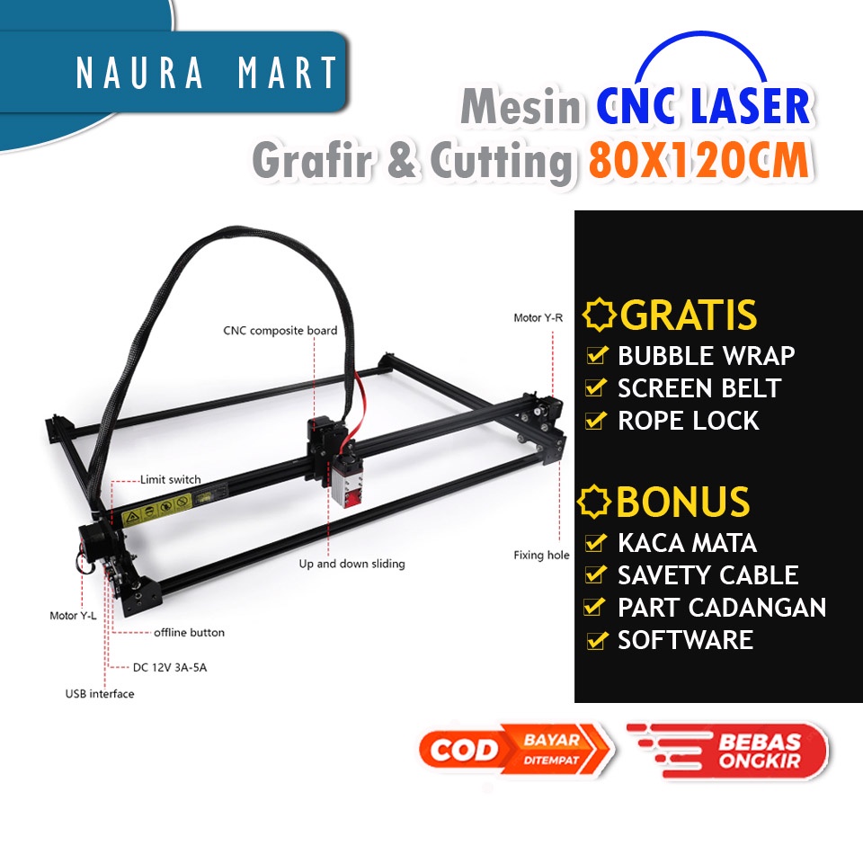 Jual Promo Mesin Laser Cutting Engraver Cnc Alat Grafir Akrilik Potong ...